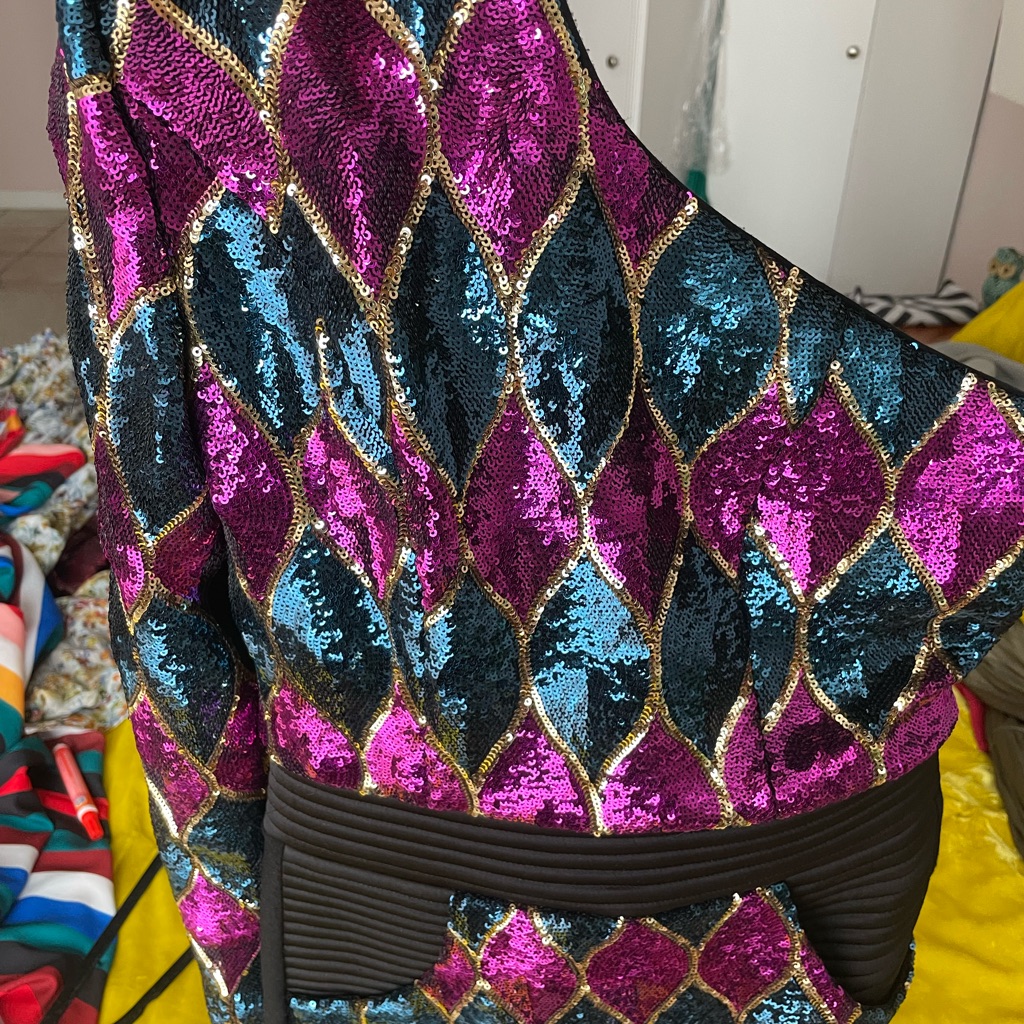Sequin Harlequin Pattern Dress! Structured! Fabulous, A Wow Dress!
